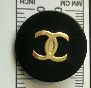 Chanel 1 Vintage 25mm Replacement Black Button Golden Cc