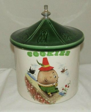 Vintage Humpty Dumpty Nursery Rhymes Cookie Jar Mccoy