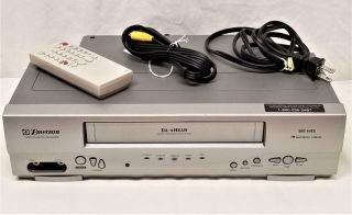 Emerson Vcr Ewv404 With Remote And A/v Cables Cleaned Guaranteed T2