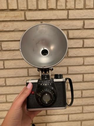 Vintage Ansco Readyflash 620 Camera With Flash.  & Wrist Strap,  1953