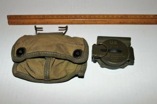 Vintage U.  S.  Korean War Era Compass Model 2 - 1952 Fee & Stemwedel Military W/case