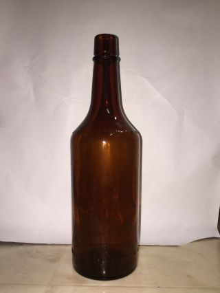 Vintage Whiskey Bottle Amber Glass 4/5 Quart Bar Decoration Brown Western Liquor