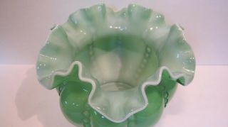 Early 1950 ' s Vintage FENTON 711 Ivy Green Cased Beaded Melon 5 