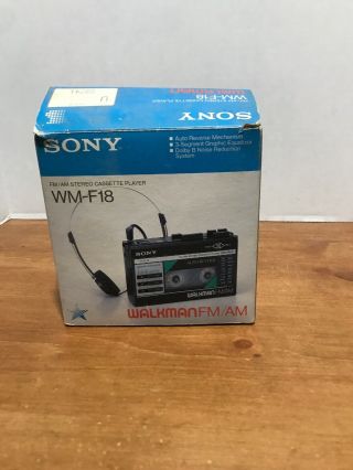 Vintage Sony Walkman Am/fm Radio Cassette Player Model: Wm - F18