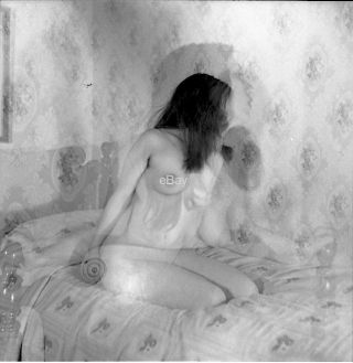 Double Exposure Vintage Abstract Nude Model Ghost Woman Surreal Art Negative Odd