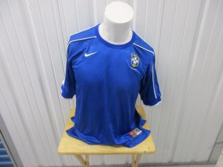 Vintage Nike Brazil National Football Team Large Sewn Away Jersey 1998/2000 Kit