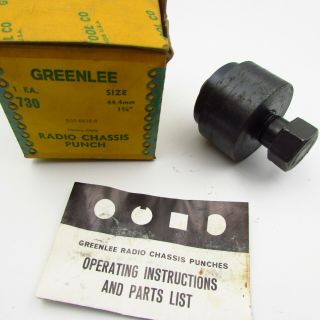 Vintage Greenlee No.  730 1 3/4” Radio Chassis Punch Knockout Made In Usa