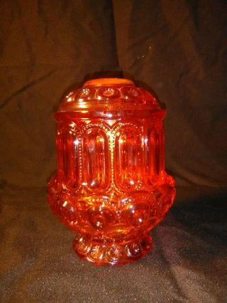 L.  E.  Smith Moon And Stars Amberina Fairy Lamp Vintage Make Offer
