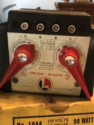 Vintage Lionel Trainmaster Transformer No.  1044 90 Watts 115 Volts 60 Cycles 2