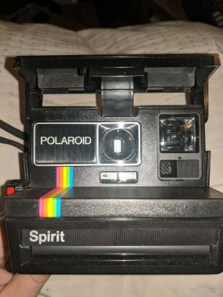 Vintage Polaroid Spirit Land 600 Rainbow Strip Instant Camera
