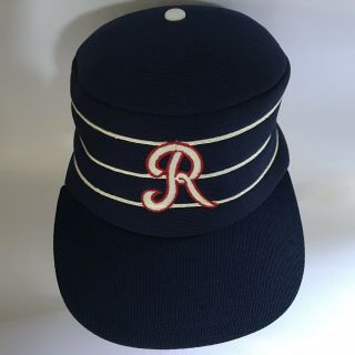 Vintage 80s Pillbox Hat Cap Minor League Baseball Richmond Braves 1983 Sz.  S/m
