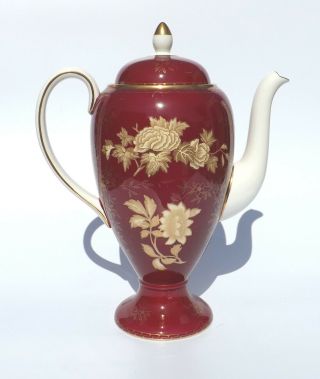 Vintage Wedgwood Porcelain - Ruby Tonquin Pattern Coffee Pot - Lovely