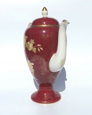 Vintage Wedgwood Porcelain - Ruby Tonquin Pattern Coffee Pot - Lovely 2