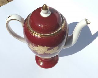 Vintage Wedgwood Porcelain - Ruby Tonquin Pattern Coffee Pot - Lovely 5