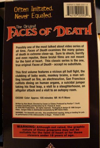 Vintage Faces of Death VHS Movies Gorgon Video 1,  2,  3,  4 & 5 Box Set 3