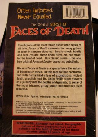 Vintage Faces of Death VHS Movies Gorgon Video 1,  2,  3,  4 & 5 Box Set 7