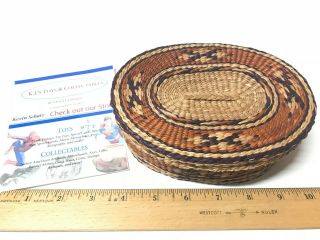 Vintage Native American Basket W/lid Hand Woven Fine Detail Color & Workmanship