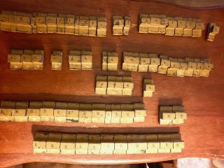 70 Vintage Wooden Rubber Stamps Letter And Number Printing Set