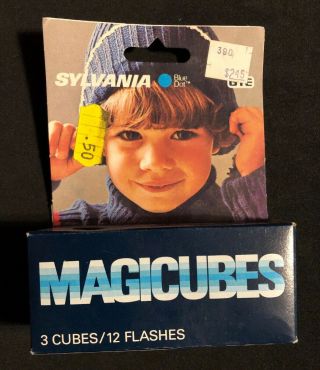 Nos Sylvania Blue Dot Magicubes 3 Pack Flash Cubes For 110 & X - Type Cameras