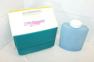 Vintage Igloo Little Playmate Deluxe Cooler W/ Refreeze Bottle Canteen Ice Pack