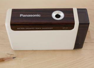 Vintage Panasonic Kp - 2a Pencil Sharpener Battery Operated Wood Grain