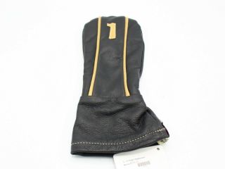 Leather Vintage Iliac Black/gold " 1 " Driver Headcover Msrp $68