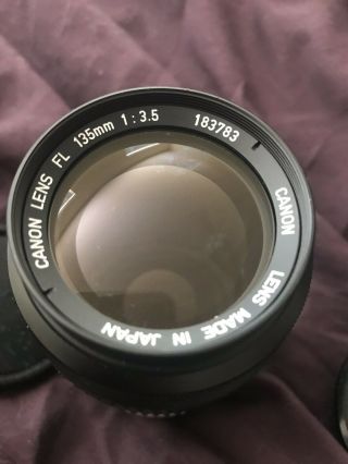 Canon 135mm f3.  5 FL Lens With Caps And Case 4