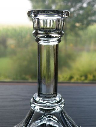 Set of 12 Vintage 6” Clear Glass Taper Candlesticks Candleholders Hexagon Base 5
