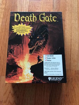 Vtg 1994 Death Gate Big Box Pc Computer Game Cd - Rom By Legend.