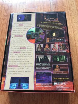 VTG 1994 DEATH GATE Big Box PC Computer Game CD - Rom by Legend. 2