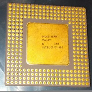 Vintage Rarest Intel Pentium 60 MHz A80501 - 60 SX835 Socket 4 Gold CPU FDIV 2