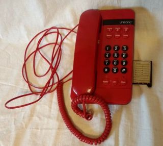 Unisonic Studio Line Vintage Telephone Corded Phone Red 1990 
