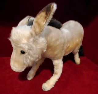 Vintage Steiff Donkey Grissy Tall with Button ID 14 x 8 5