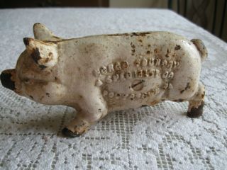 Vintage Norco Foundry Cast Iron Piggy Bank,  Advertising