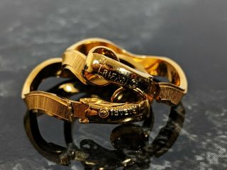 Lovely Vintage Gold Tone Hoop Clip on Earrings Jewellery by Trifari 5