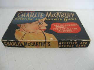 Vintage Charlie Mccarthy Question & Answer Game 1938 Whitman Edgar Bergens