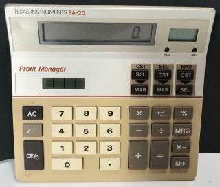 Vtg Texas Instruments Ba - 20 Basic Calculator I - 0786 Profit Manager Vintage Ti