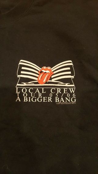 Vintage Rolling Stones Crew Shirt A Bigger Bang Tour 05 06 Size XL Extra Large 2