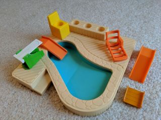 Vintage Fisher Price Little People Swimming Pool 2526 Diving Board