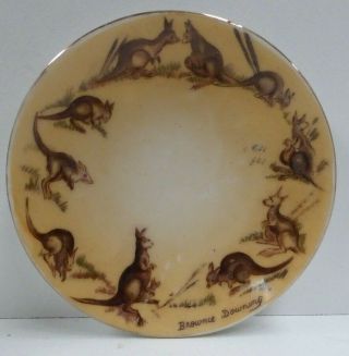 Vintage Brownie Downing Wall Plate Kangaroos Australia Pottery