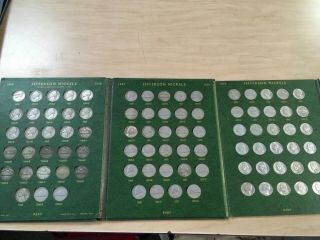 Jefferson Nickels Set 1938 - 1974 In Vintage Whitman Coin Album; Full Set