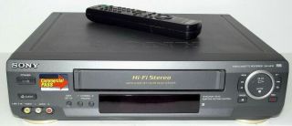 Sony Slv - Ax10 Vcr Vhs 4 Head Player/recorder With Remote Great Blk