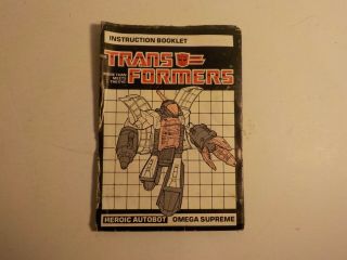 Transformers 1985 Vintage G1 Autobot Omega Supreme Instructions Booklet