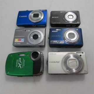 6x Point & Shoot Digital Cameras - Canon,  Sony,  Fujifilm Parts/repair