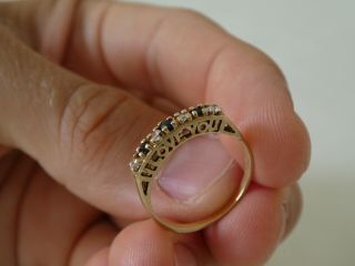Vintage 9ct Gold Sapphire I Love You Ring