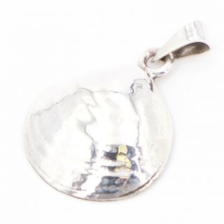 Vtg Sterling Silver - Solid Seashell Clam Pendant - 9g