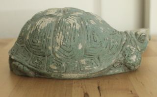 Vintage The Stone Bunny Green Turtle Tortoise Telle M Stein Carved Figure Statue 5