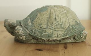 Vintage The Stone Bunny Green Turtle Tortoise Telle M Stein Carved Figure Statue 7