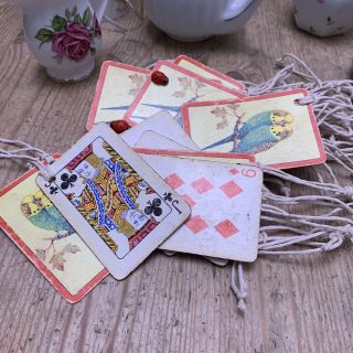 Vintage Alice & Wonderland Prop Set Pocket Watch,  Tea Party China,  Playing Cards 6