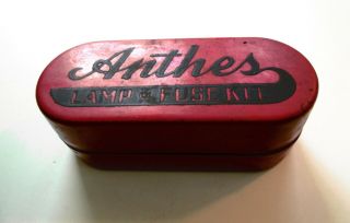 Vintage Anthes Automobile Bulb And Fuse Box,  W/partial Contents
